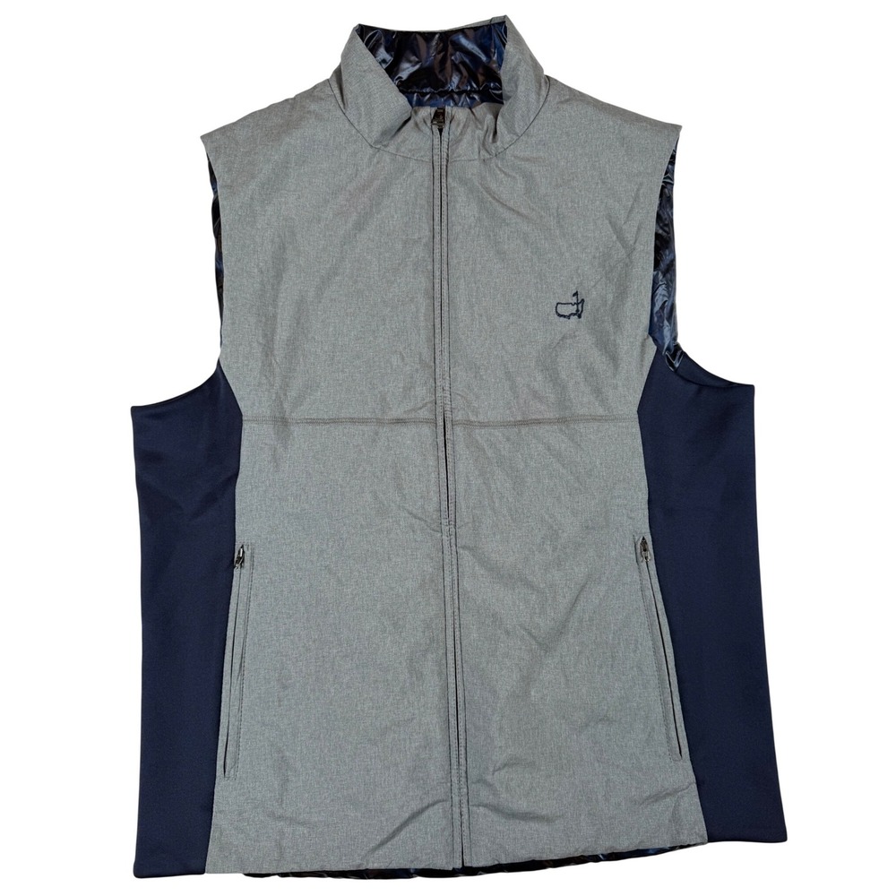 Masters Clubhouse Collection Golf Vest Mens XL Gray Blue Berckmans Reversible
